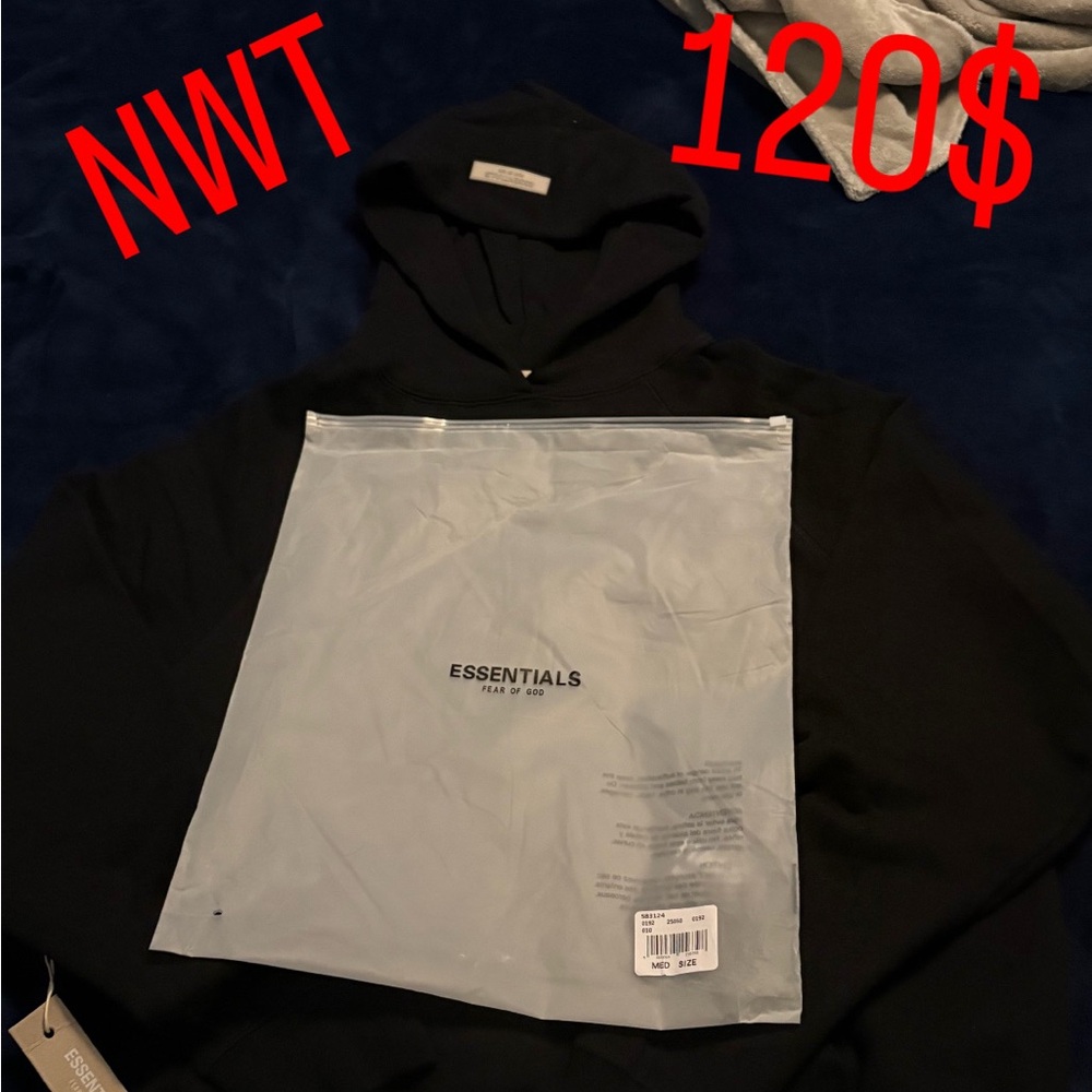 Essentials Black Hoodie Jacket